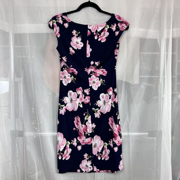 Vintage y2k Connected apparel floral print boat neck short dress sz 4p wedding - Picture 8 of 9
